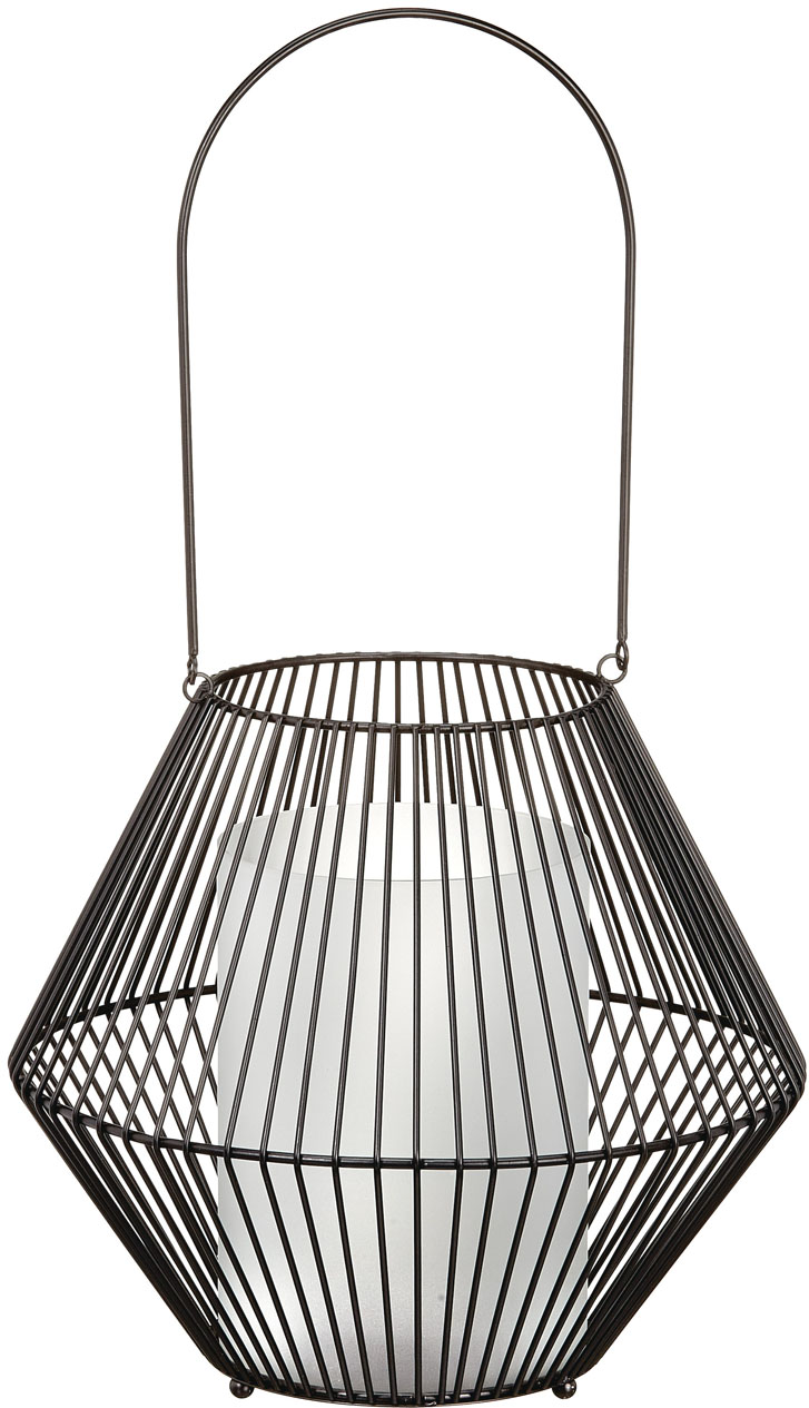 a large black metal lantern with open spaces
