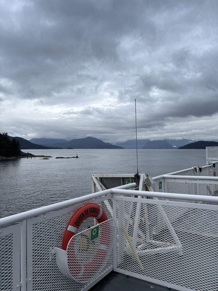 a ferry on an ocean at sunshine coast