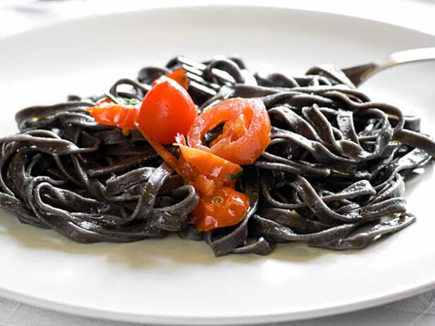 Black Pasta with Smoked Salmon and Crispy Capers