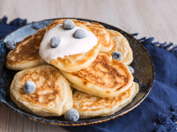 Quick and Easy B.C. Blueberry Banana Pancakes