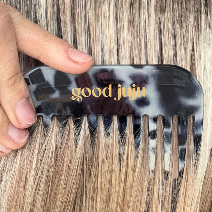 good juju comb brushed through hair