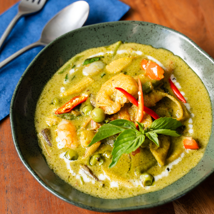 bowl of green curry from Sainam in Vancouver