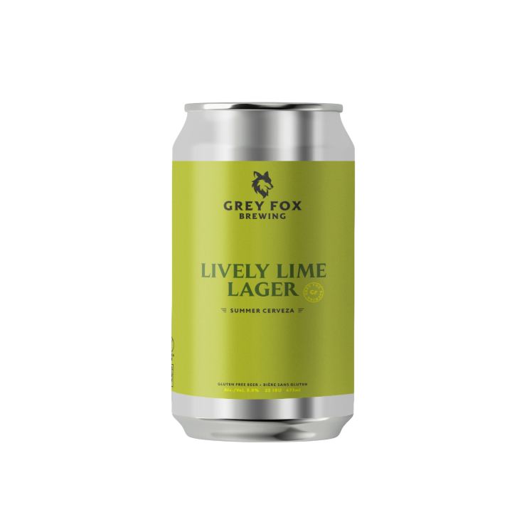 can of grey fox brewing lively lime lager
