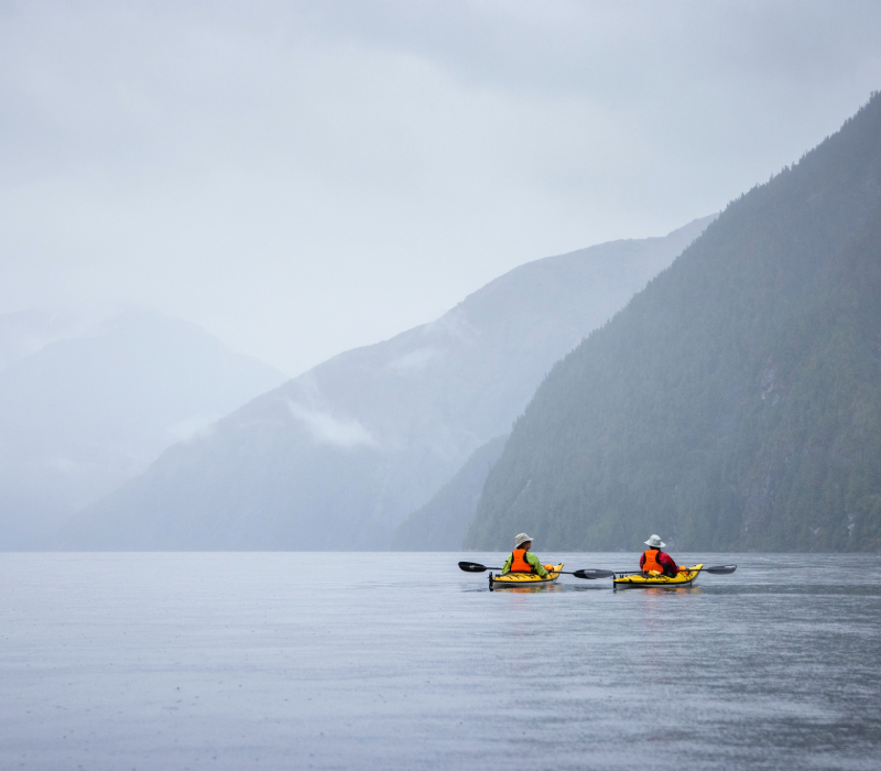 Kayakers off Mothership Adventures boat tours