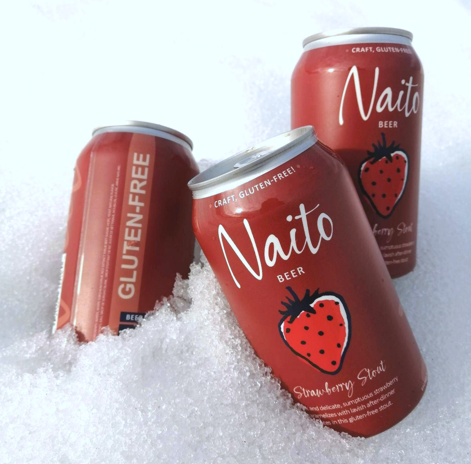 naito beer cans in snow