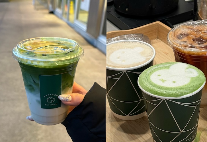 photos of matcha drinks from Paragon Tea Room, a tea and matcha cafe in Vancouver and Richmond
