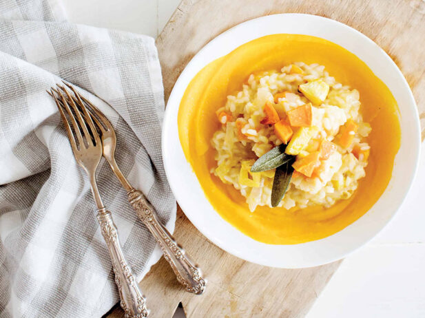 Squash Risotto with Fried Sage Recipe