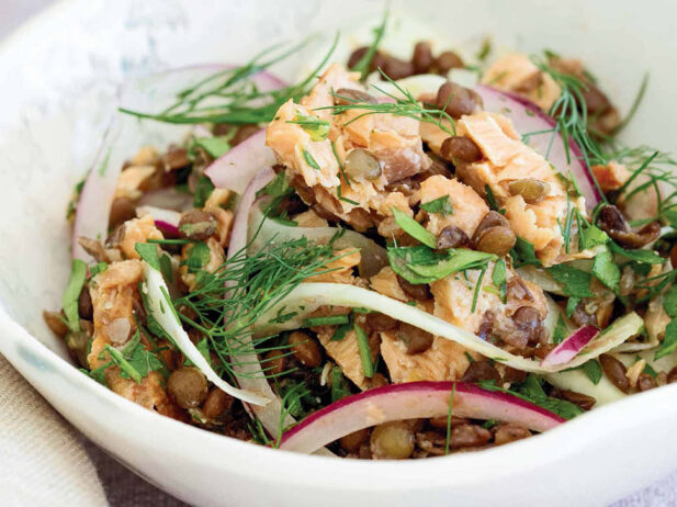 French Lentil and Fennel Smoked Salmon Salad